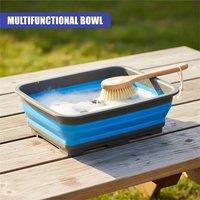 Nordara Collapsible Washing Up Bowl Foldable Camping Travel Kitchen Bowl in Blue