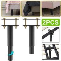 Nordara 2x Adjustable Heavy Duty Bed Center Support Legs in Black