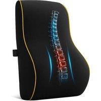 Nordara Lumbar Support Cushion Memory Foam for Office Chair & Car Seat in Black