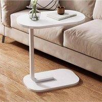 Nordara Adjustable C-Shape Sofa Side Table Laptop Coffee Desk in White