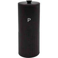 Nordara Metal Round Spaghetti Food Storage Canister with Airtight Lid in Black
