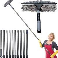 Nordara 4.5M Telescopic Window Cleaner Extendable Glass Cleaning Squeegee Kit in Grey