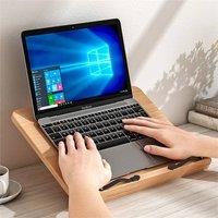Nordara Adjustable Laptop & Book Stand Wooden Ergonomic Holder Desk Reading in Natural