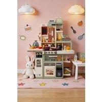 ExtraStar Kids Play Kitchen Set 88PCS with Lights Sound Steam in Green