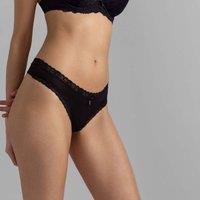 Dorina Women's Essential Cotton Black Thong 5 Pack | Size: Medium