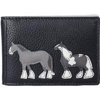 Mala leather Women's Horse Equestrian ID Leather Travel Holder in Black | Size: Small