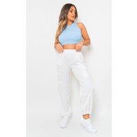IKRUSH Women's Aubree Casual Drawstring Cargo Pants in White | Size: S/M