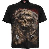 Spiral Men's ROCK SANTA - T-Shirt Black | Size: 2XL