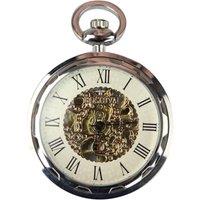 TruClothing Men's Automatic Mechanical Blinders Pocket Watch in Metallic Silver