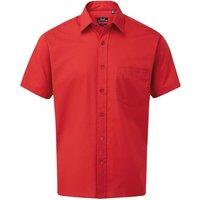 Premier Men's Short Sleeve Poplin Shirt in Red | Size: 21 inches
