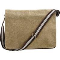 Quadra Men's Vintage Canvas Messenger Bag in Tan