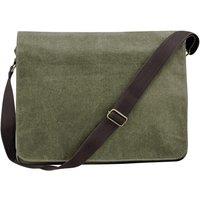 Quadra Men's Vintage Canvas Messenger Bag in Green