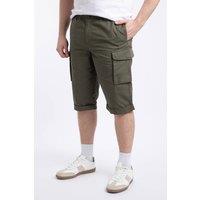 Weird Fish Men's Summersville 3/4 Length Ripstop Cargo Shorts in Olive | Size: 36