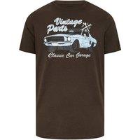 BadRhino Men's Extra Long 'Vintage Parts' Graphic T-Shirt in Chocolate | Size: 4XL