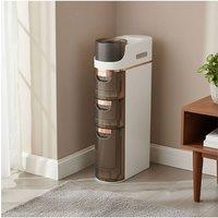 Living and Home 3-Tier Plastic Slim Storage Drawers Cabinet Organiser with Wheels in White | Size: Large