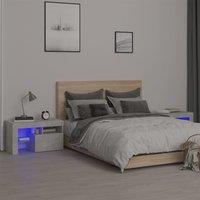 Berkfield Home Bedside Cabinets 2 pcs with LED Lights Concrete Grey 70x36.5x40 cm
