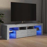 Berkfield Home TV Cabinet with LED Lights Concrete Grey 140x36.5x40 cm