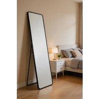 ExtraStar Black Rectangular Metal Floor Mirror Full Length Modern