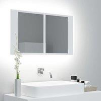 Berkfield Home LED Bathroom Mirror Cabinet White 80x12x45 cm | Size: 80 x 12 x 45 cm