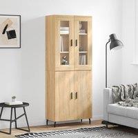 Berkfield Home Highboard Sonoma Oak 69.5x34x180 cm Engineered Wood in Brown