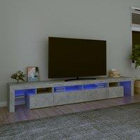 Berkfield Home TV Cabinet with LED Lights Concrete Grey 260x36.5x40 cm