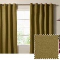 Furn The Ultimate Blackout Textured Woven Eyelet Curtain Pair in Green | Size: 168 cm width x 229 cm drop