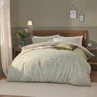 Wylder Grace Leaf Jacquard Satin Duvet Cover Set in Pale Green | Size: King