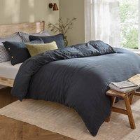 Yard Lark 100% Cotton Muslin Duvet Cover Set in Navy | Size: King