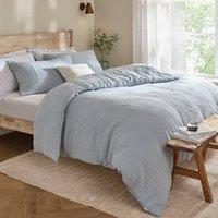 Yard Lark 100% Cotton Muslin Duvet Cover Set in Pale Blue | Size: Super King