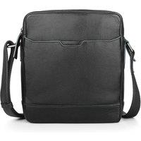 PRIMEHIDE Zip Top Leather Messenger Bag in Black