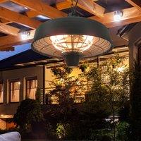 OUTSUNNY Adjustable Infrared Halogen Ceiling Mounted Light Heater 1000/2500W in Black