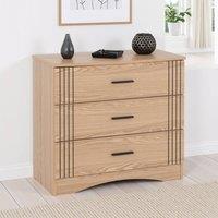 Seconique Tessa 3 Drawer Chest - Natural Oak Effect in Light Oak
