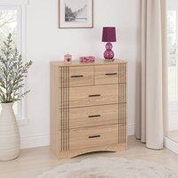 Seconique Tessa 3+2 Drawer Chest - Natural Oak Effect in Light Oak