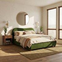 FurnitureboxUK Mabel Green Velvet Ottoman Double Bed Frame | Size: King