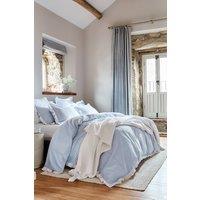 CHRISTY Seersucker Cotton Stripe Relaxed Duvet Cover Sets in Blue | Size: Super King