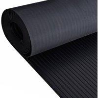 Ark Mat Rubber Flooring Matting - 2m x 4m x 3mm - Wide Ribbed Pattern in Black