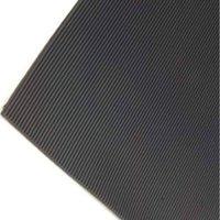 Ark Mat Fine Ribbed Rubber Roll Flooring Matting - 3mm T x 2m W x 3m L in Black
