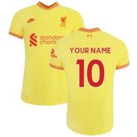 Liverpool FC Junior 2021 2022 3rd Shirt Your Name in Yellow | Size: Small