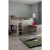 Julian Bowen Jupiter Midsleeper Cabin Bed with Desk in Grey | Size: Single