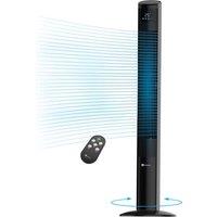 PureMate 47-Inch DC Motor Tower Fan with Air Purifier, Oscillating Cooling Fan with 12 Speeds & SLEEP Mode in Black