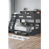 Julian Bowen Orion Triple Sleeper Bunk Bed in Dark Grey | Size: Single