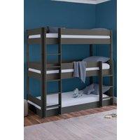 Julian Bowen Trio 3 Tier Triple Bunk Bed in Dark Grey | Size: Single
