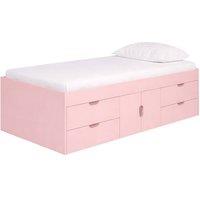 Kidsaw Multi Drawer Single 3ft Cabin Bed Frame, Pink in Baby Pink