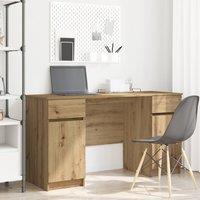 Berkfield Home Desk Artisan Oak 140x49x76 cm Engineered Wood | Size: 140 x 49 x 76 cm