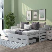 Merax White Daybed with Trundle & Storage Drawer | Size: Single