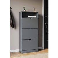 HD Designs Shoe Cabinet with 3 Drawer & Shelf Storage Adjustable Shelving in Grey