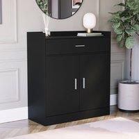 HD Designs Dalby 2 Door 1 Drawer Shoe Cabinet Storage in Black