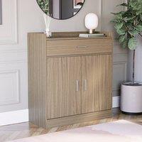 HD Designs Dalby 2 Door 1 Drawer Shoe Cabinet Storage in Brown