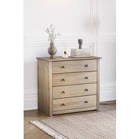 HD Designs Panama Solid Pine 4 Drawer Chest of Drawers in Brown