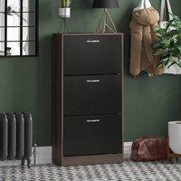 HD Designs 3 Drawer Shoe Cabinet Storage in Black